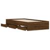 Vidaxl Bed Frame With Drawers, Brown Oak, 90X190 Cm