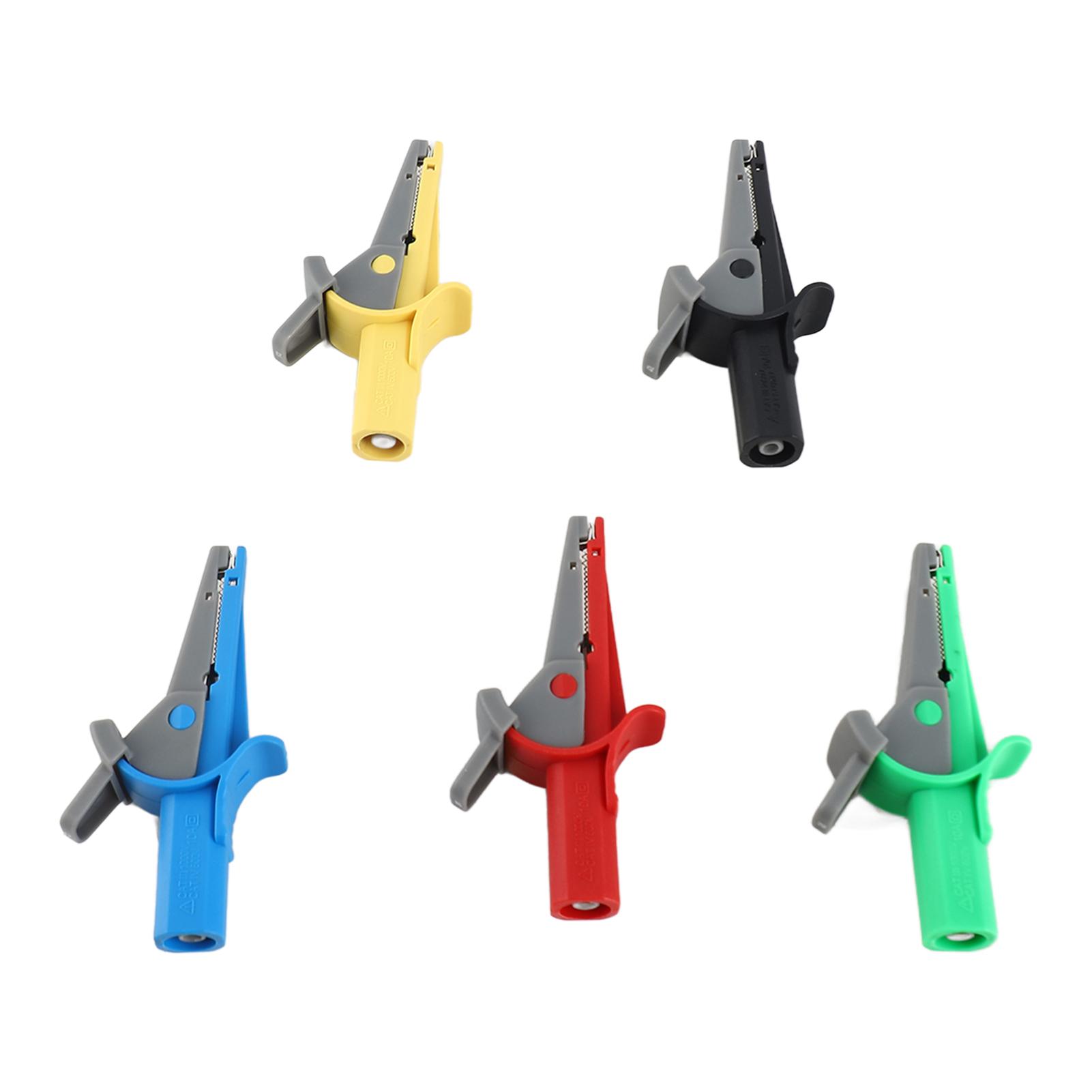 

5PcsSet Battery Electrical Test Clip 10A 600V1000V Multicolor Portable Safety 4mm Banana Jack