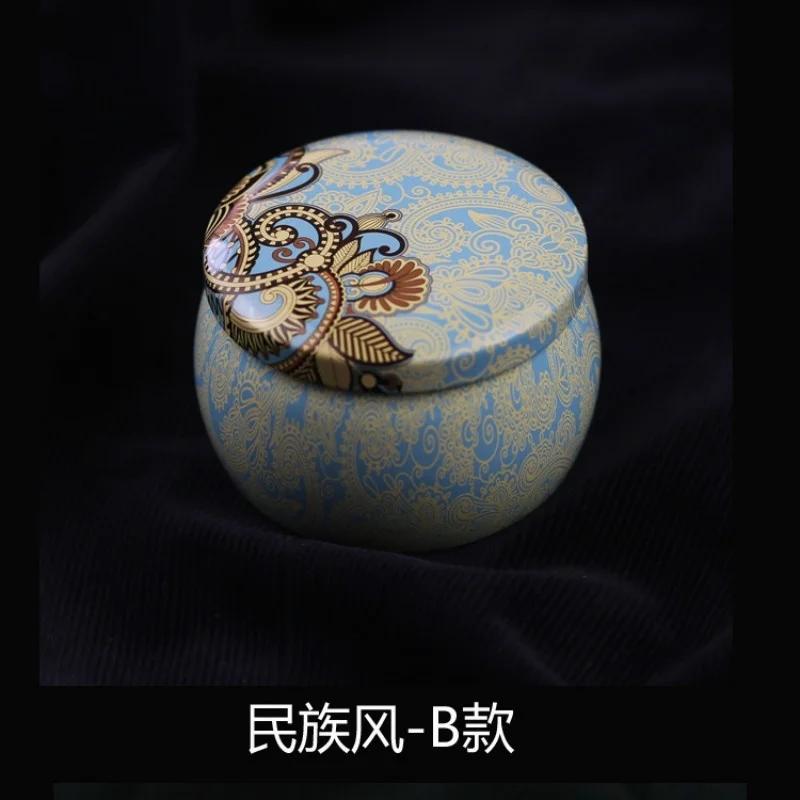 Lovely Mini Tin Box Gift Jewelry Tin Box Cookie Candy Tea Storage Round Drum Tinplate Box Drawer Organizer
