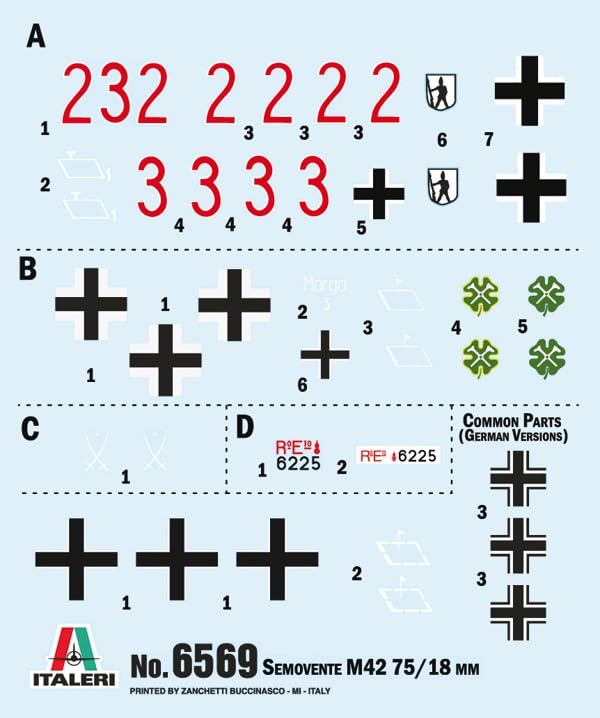 Platz Italeri 1/35 WWII Italian Semovente M42 da 75/18 Plastic Model Kit IT6569 (Tank)
