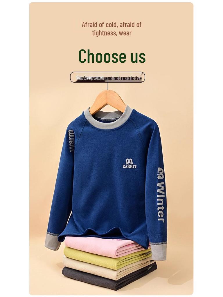 Children's Warm Velvet Underwear Set for Boys & Girls - Autumn/Winter Collection