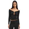 Solid Color One Shoulder Long Sleeved Top