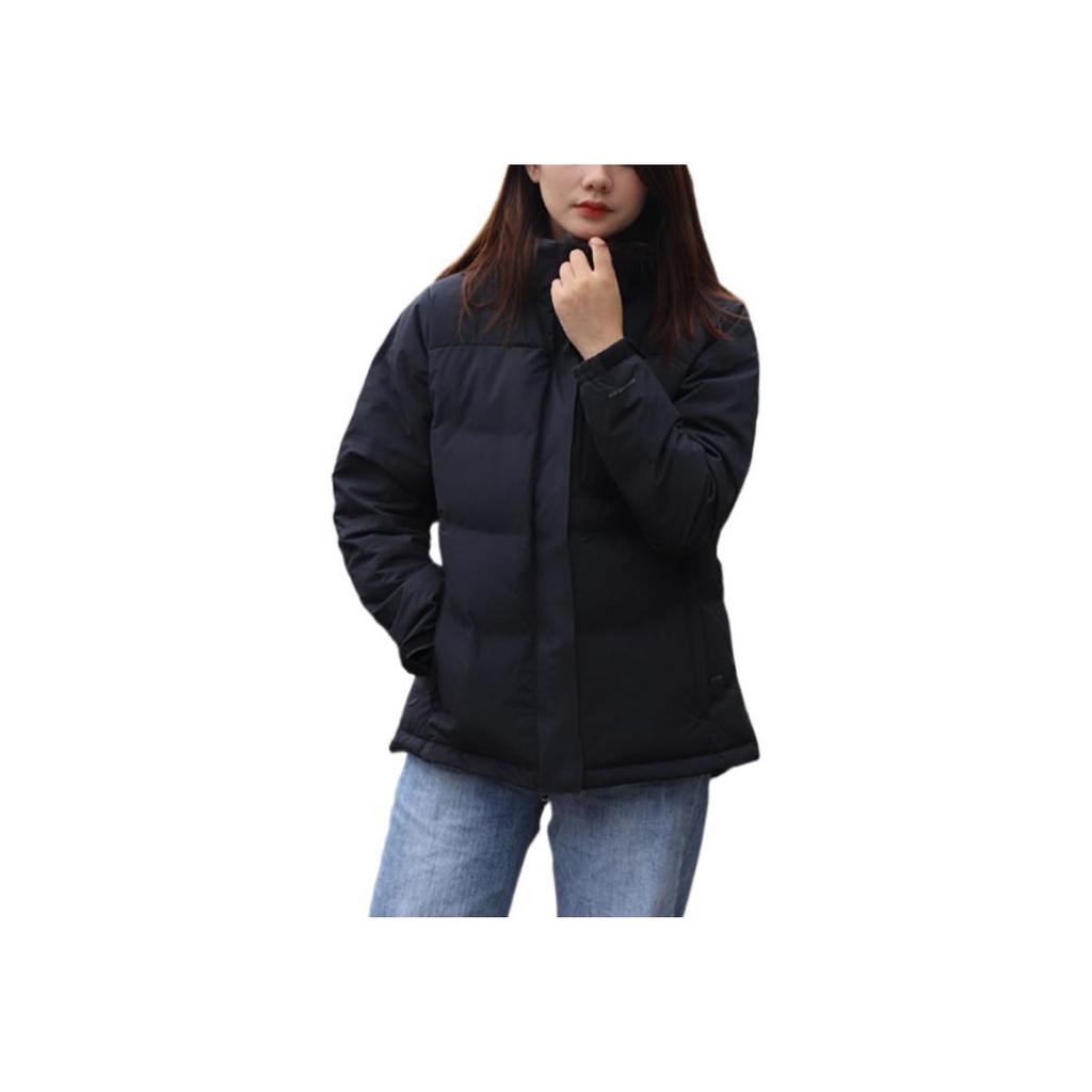 Columbia Solid Color Hooded Zipper Logo Print Down Jacket Women Outerwear Black XR7668-010