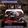 Personalized 3Pcs Bedding SetLady Gaga Custom Text Duvet Cover Pillowcase Set Bedroom Gift