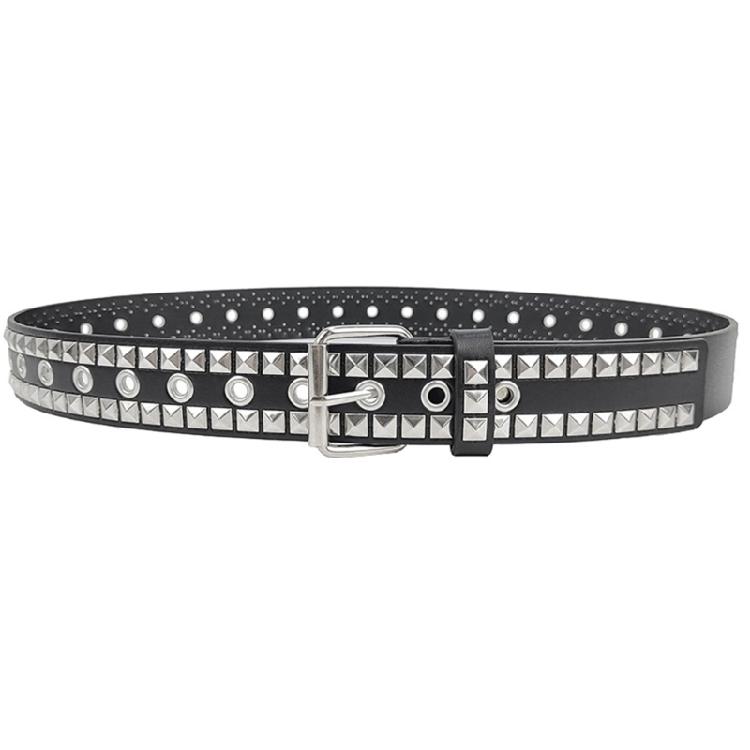 Popular Pin Buckle PU Leather Belt for Women All Matching Rivet Studded Waist Belt Fashion Waistband for Pants Jeans