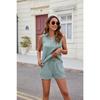 Ladies Spring and Summer New Solid Colour Lapel Vest Pocket Shorts Casual Suit