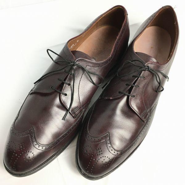 Allen Edmonds Tom, Dick & Harry Wingtip Business Shoes Burgundy size 10.5B 27.0-28.0 Vintage Men's(USED)