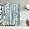 Fresh Birch Forest Tree Leaves Fabric Shower Curtain Waterproof Polyester 3D Printing Bath Curtains for Bathroom Decor with Hook