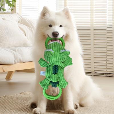 Tauziehen Hundespielzeug Bissfest Robust Doppelring Plüschfrosch Hundespielzeug Langeweile Linderung Kleiner Mittlerer Hund Zahnen Reinigung Interaktives Spielzeug Haustierbedarf