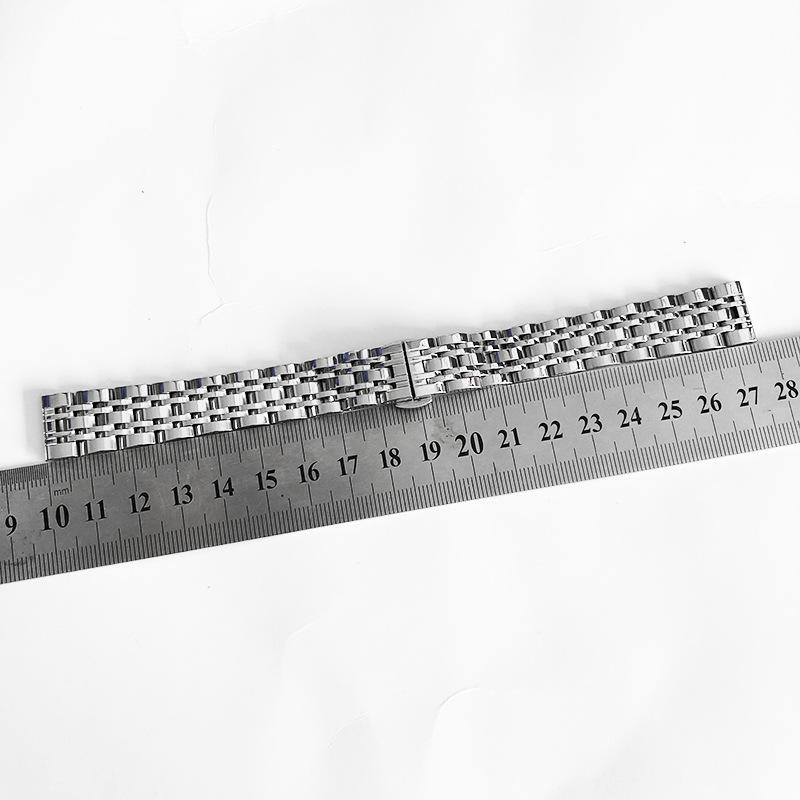 Replacement Strap for Women's Watch Stainless Steel Butterfly Clasp Solid Steel Band