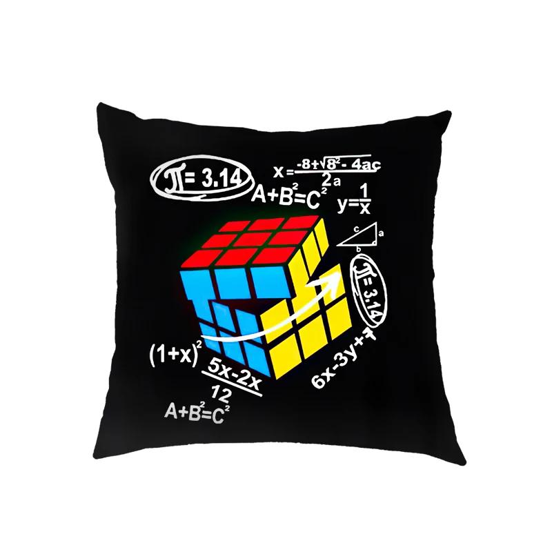 Magic Cube/ Math Formula Cushion Covers Periodic Table of Elements Pillowcase Home Sofa Decor Throw Pillow Cover for Living Roon