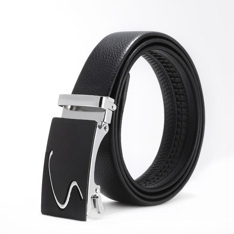 Men'S Belt No Standard Casual Belt Foreign Trade Youth Simple Automatic Buckle Imitation Leather Iron Buckle Belt