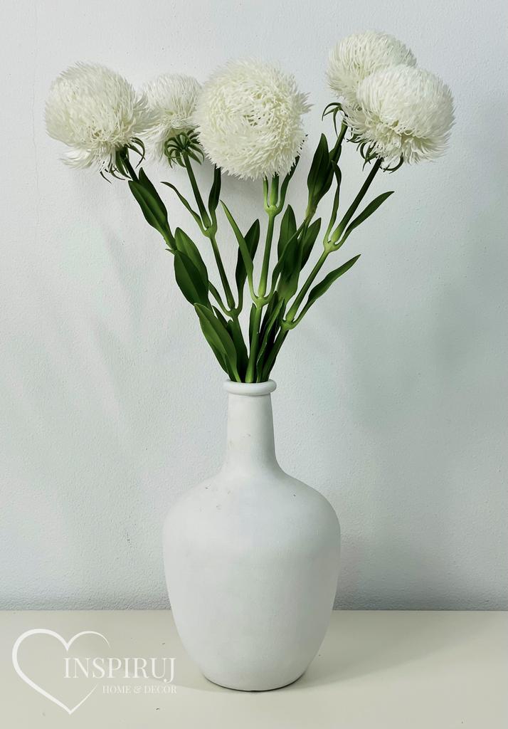 Chryzantema gałązka real touch 51 cm biały