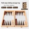 Faltbares tragbares Holz-Brettspiel-Set: Schach, Backgammon, Dame - Lernspielzeug.