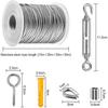 304 Stainless Steel Wire Rope Set, Rope Suspension Wire Rope, Tensioner With Wire Rope Pvc