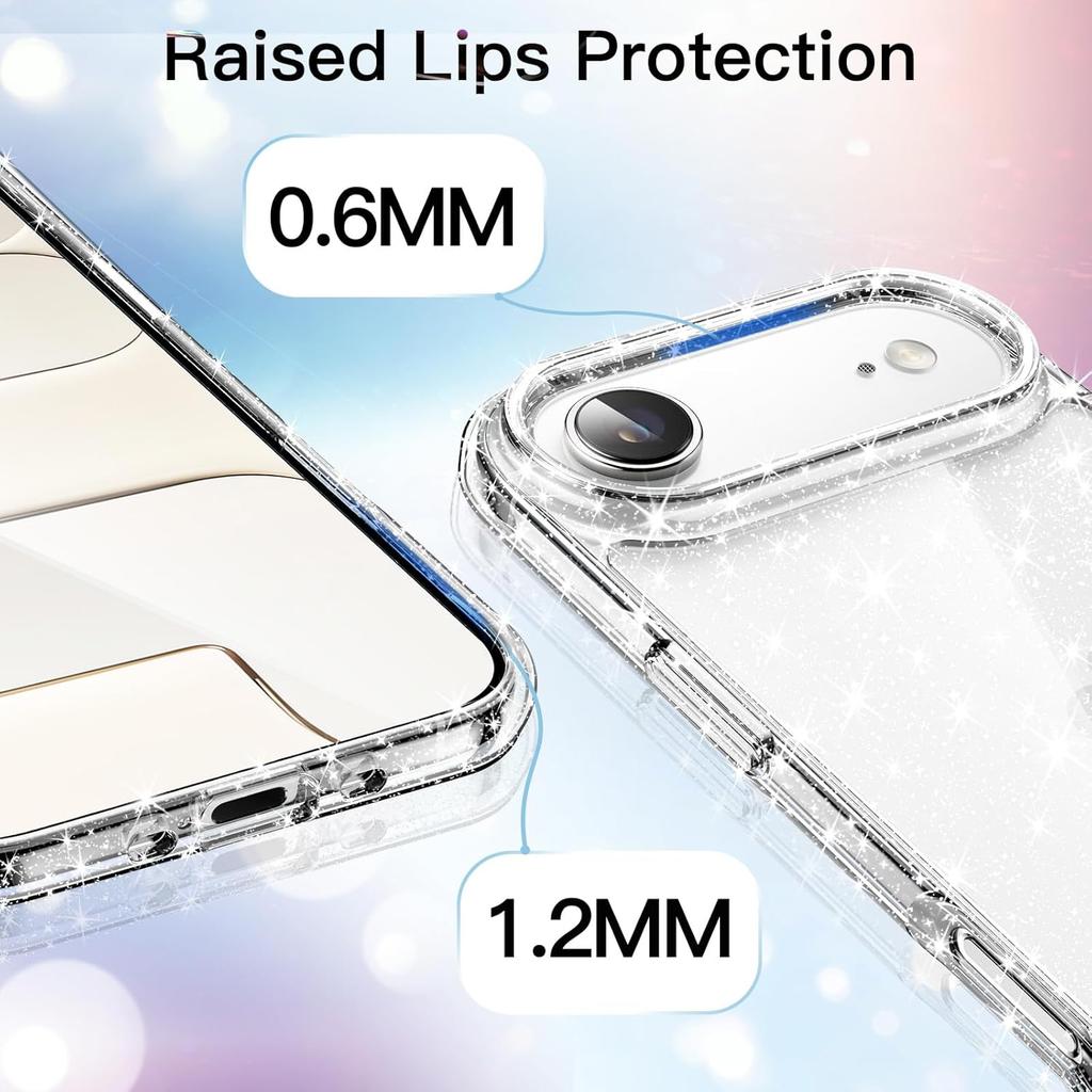 Soft Clear Glitter Case For iPhone Air 17 Pro Max 16E 16 E 15 Plus 14 13 Mini 12 11 X XS XR SE 2022 2020 8 Bling Sparkle Shockproof Phone Bumper Cover