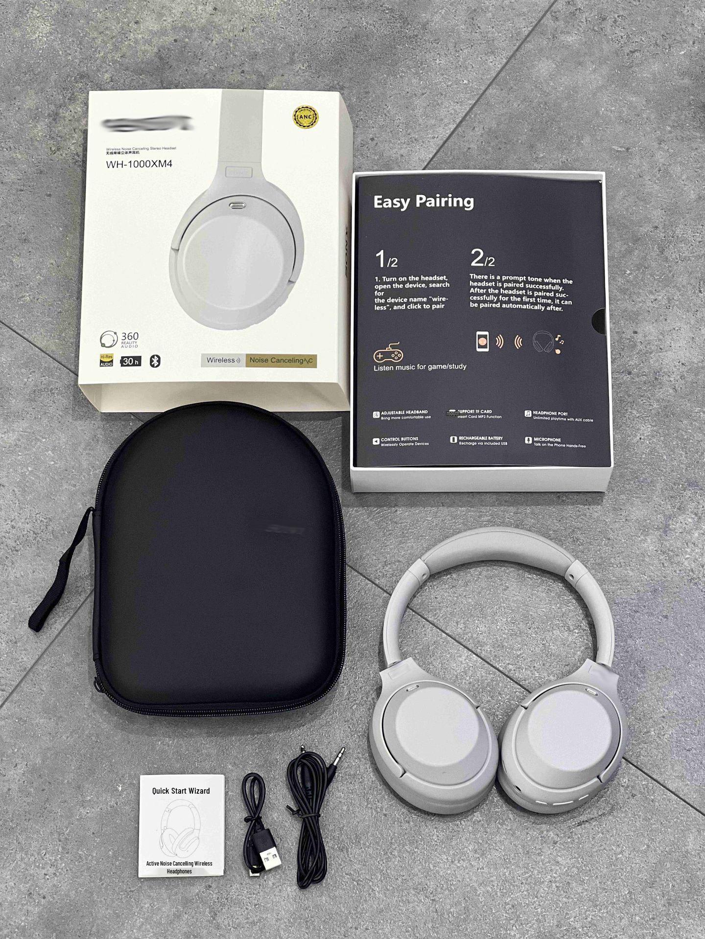 

Бездротові навушники WH1000XM4 з шумозаглушенням, Bluetooth, накладні, зі шкіряним чохлом сірий колір