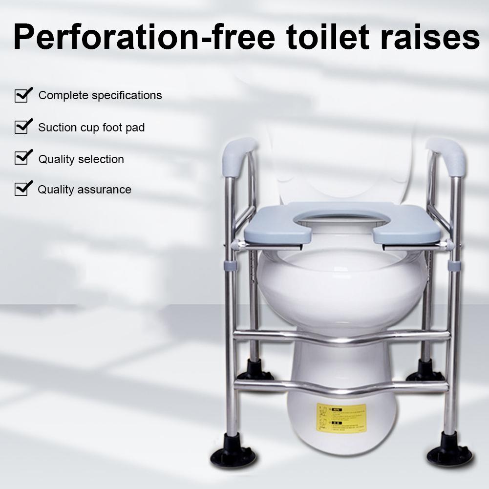 Height Adjustable Raised Toilet Seat With handles for Elderly Handicap Elevated Fit Any Toilet Riser Heavy Duty Up To 400lbs