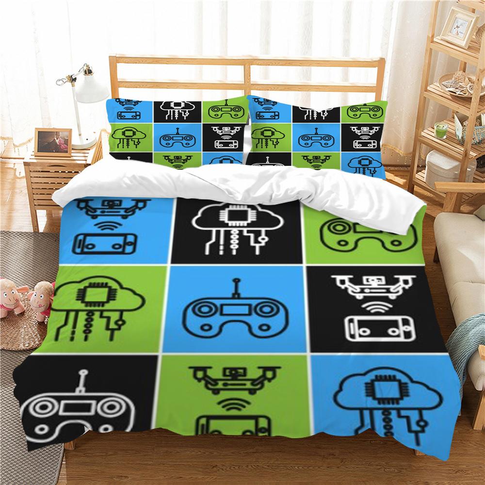 

Текстиль для дома Cool Boy Kids Мягкое постельное белье 3D-геймпад Дизайн Пододеяльник и наволочки Полиэстер EU Single 135x200cm