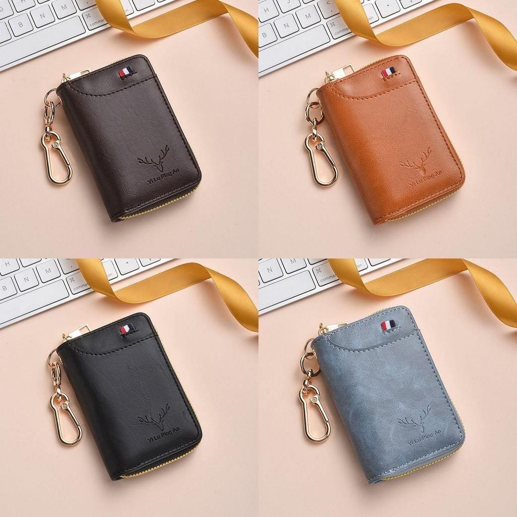 Multifunctional Car Key Case With Zipper And Soft Pu Material For Travel And Commuting
