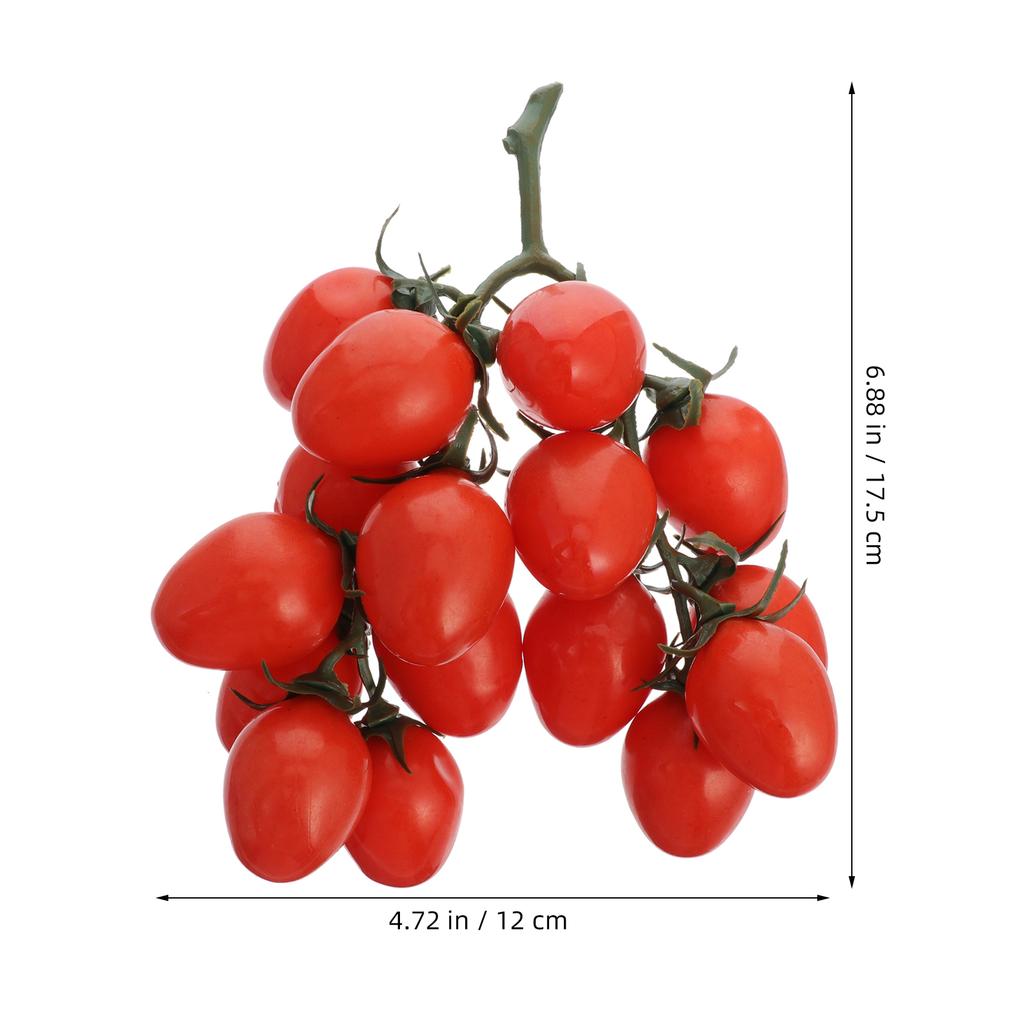 Lifelike Artificial Cherry Tomatoes 12 Pieces for Home Kitchen Decor Party Holiday Display Fake Fruit Ornament Photography