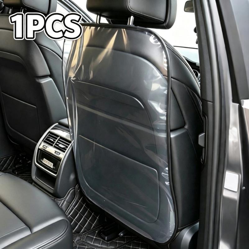 Car Seat Back Kick Mats With Clear Scratch Proof Auto Stain-Resistant Protector Mat For Family Cars With Kids Long Road Trips
