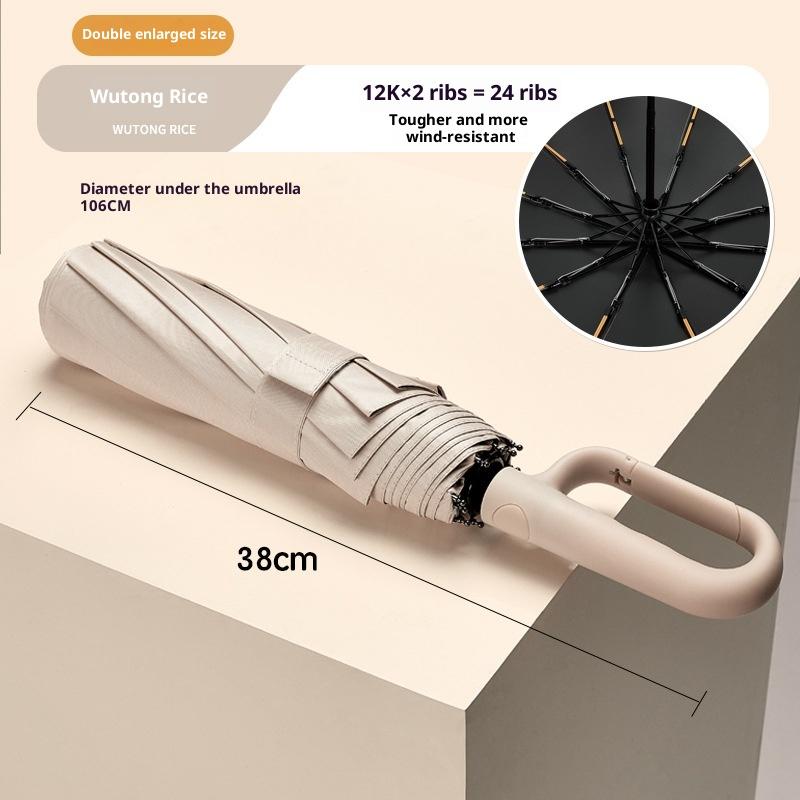 Fully Automatic Folding Umbrella Advanced Feeling Sunshine And Dual-Purpose Parasol Extra Large Thickening Reinforcement