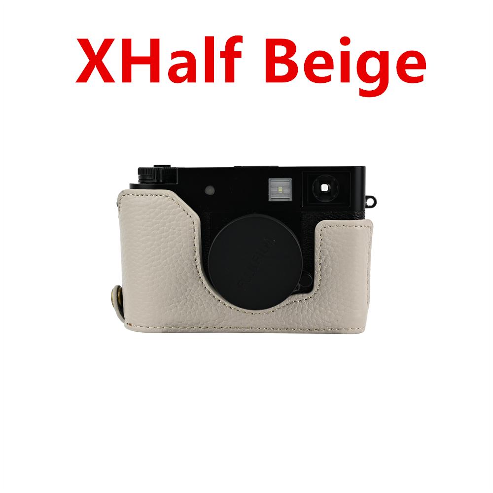 Halbkörperhülle aus echtem Leder für Fujifilm XE5 XT50 X100VI XHalf Fuji X-E5 X-T50 X-Half x100vi Untere Abdeckung mit Batterieöffnung