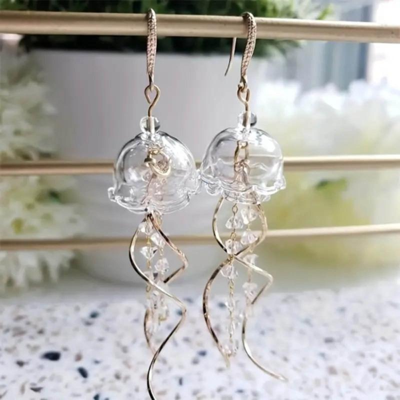 Fashion Jellyfish Tassels Drop Earrings Temperament Dangle Earrings Elegant Pendant Earring Party Jewelry Charm Earring