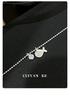 Cui Yan S925 Sterling Silver Korean Fish Round Diamond Bracelet – Women's Stackable Plain Silver Jewelry, Best Friend Gift.