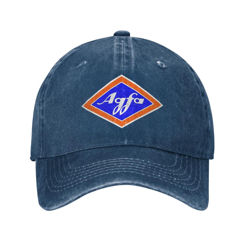 Retro Agfa Film Logo from 1960s Washed Denim Cap Casual Baseball Caps Adjustable Hat Summer Unisex Baseball Hats
