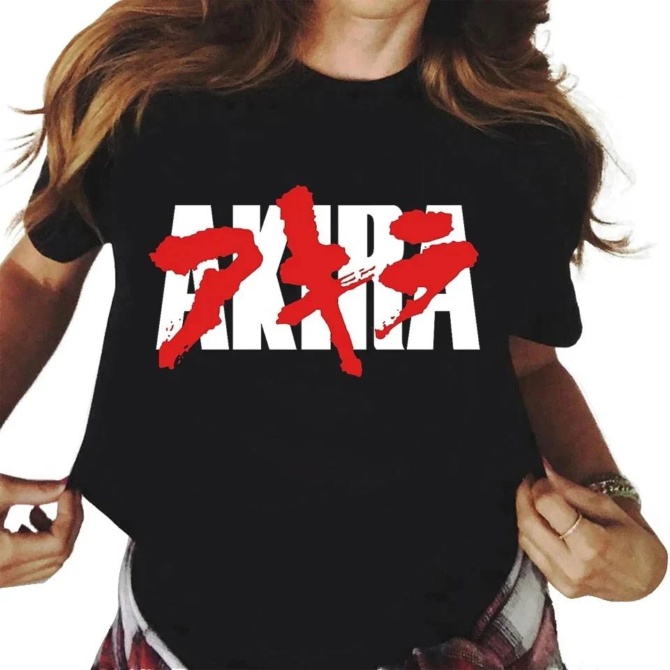 New Fashion Akira Anime Printed Cotton Women's Y2k T-shirt Casual Manga K Otomo Tokyo Short Sleeve Round Neck Plus Size T-shirt