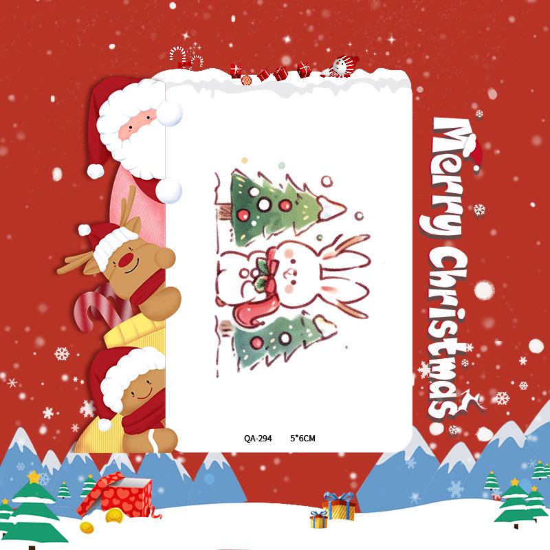 Popular Cartoon Christmas Temporary Tattoos for Kids - Cute Santa and Snowman Sticker Set