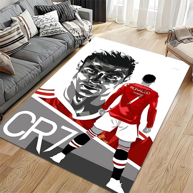 CR7 Soccer Graphic Rug suitable as a non-slip mat for the living room or bedroom sofa