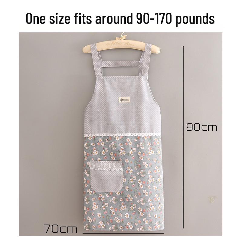 Japanese-Style Breathable Canvas Cooking Apron - Oil-Proof, Wear-Resistant Waist Apron for Women