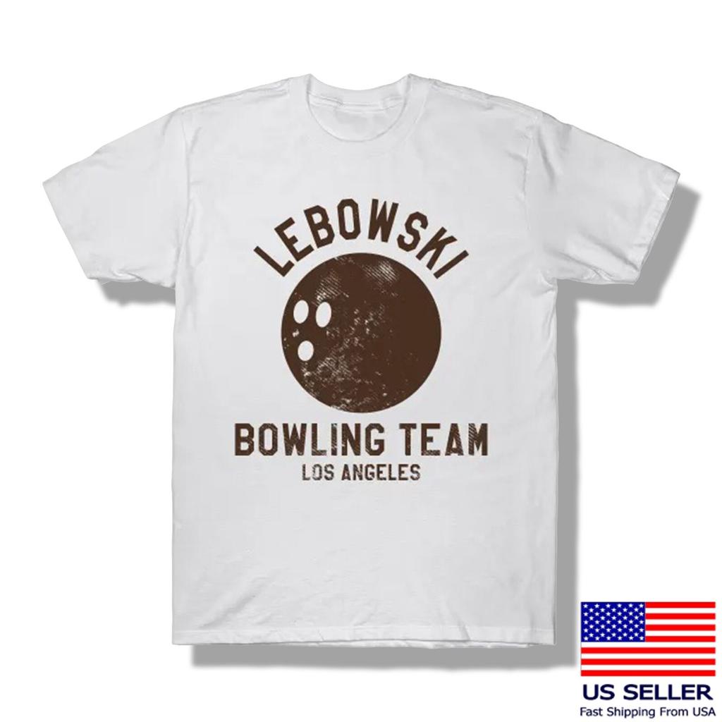 Unisex shirt Cotton Oversize Large Size Bowling Team Lebowski Men's White T-Shirt Sizes S M L XL 2XL 3XL 4XL 5XL