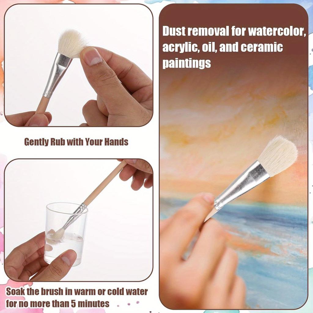 7pcs Acrylic Paint Brush Set Wooden Pottery Glaze Brushes Art Paintbrush Glaze Brushes Glaze Brushes Ceramic Watercolor Brushes Kit for Craft Painting