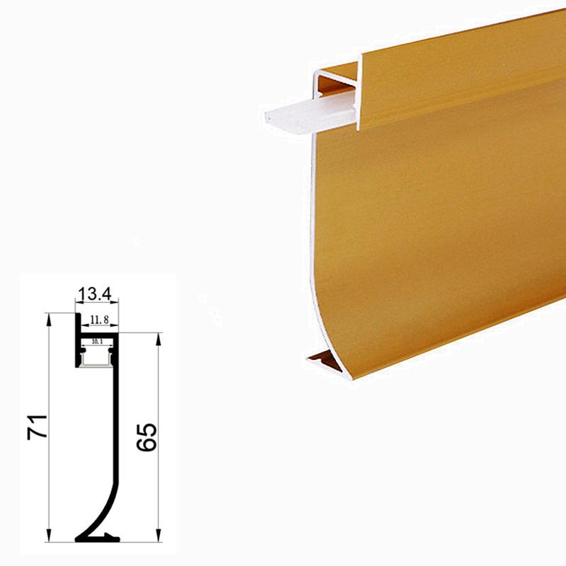 H65mm 0.5m/1m LED Baseboard Hard Bar Light Aluminium Profile Channel Wall LED Skirting Linear Lamp for Corridor Strip Lamp
