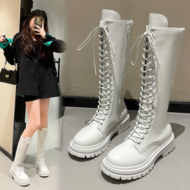Women's Boots Autumn Winter Chunky Platform Female Long Boots Strap Knee High Boots Woman Boots