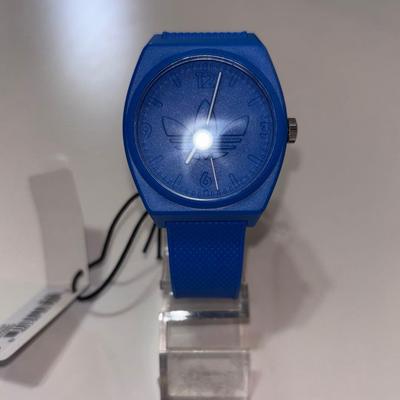 Used Adidas Watch Trefoil Blue New Unused Rubber Watch