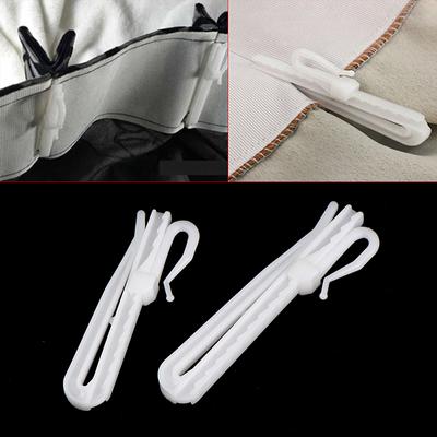 Lot de 10 crochets de suspension pour rideaux en plastique blanc 7 cm/8,5 cm