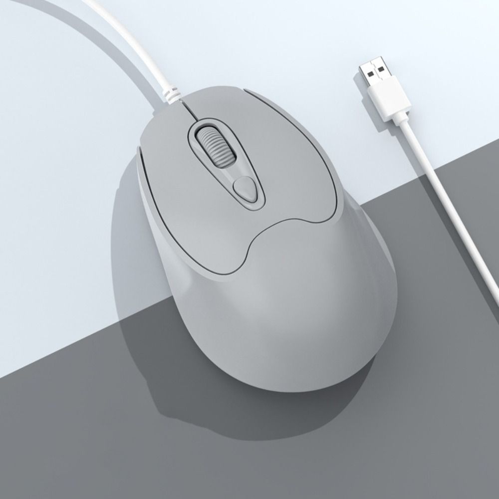 

ABS Type C Wired Mouse Type C USB Cable Ergonomic Mice Wired Mute Mouse Notebooks PC Laptop grey-USB Sound