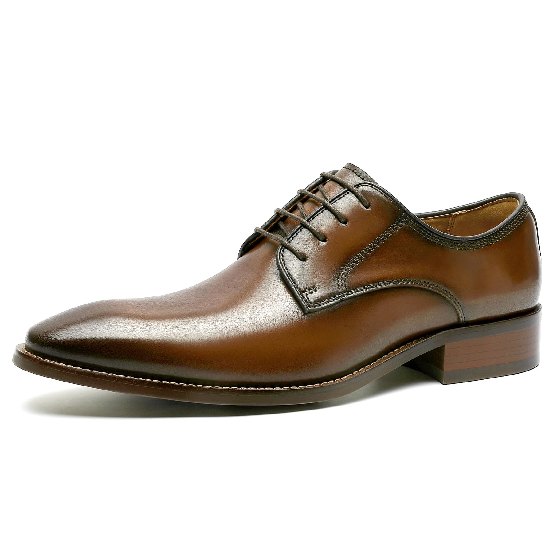 

Foxsense Men s Leather Dress Shoes, Genuine Leather, Plain Toe, Wingtip, Lightweight, Waterproof, Premium Leather, Formal, Brown, Size 25.0cm, C116-02
