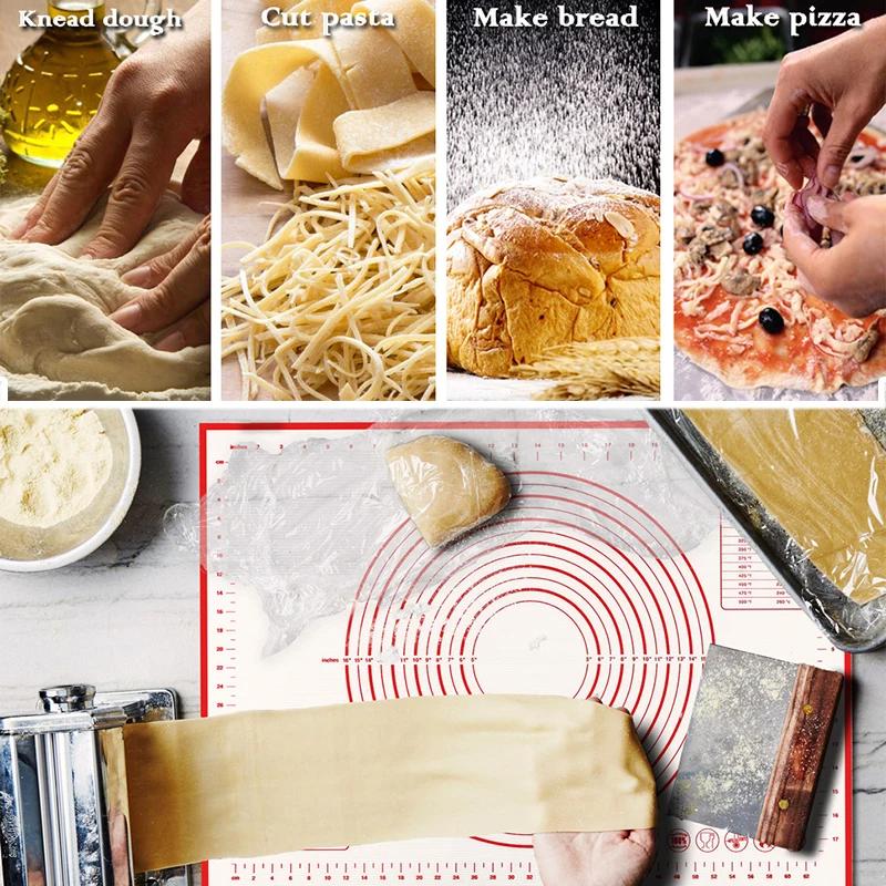 Silicone Baking Pastry Mat Non Slip Nonstick Rolling Kneading Pad With Measurements Kitchen Pizza Dough Cooking Maker Bakeware