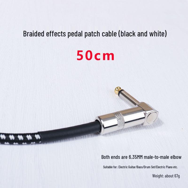 JOYO Electric Guitar & Bass Audio Cable - Black Leather Braided, Noise Reduction Connection