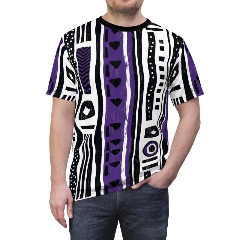 Tribal Aztec Geometric Pattern Men s T-shirt Ethnic Style 3D Printed Short Sleeved Top Summer Casual Loose Round Neck Clothing 6XL