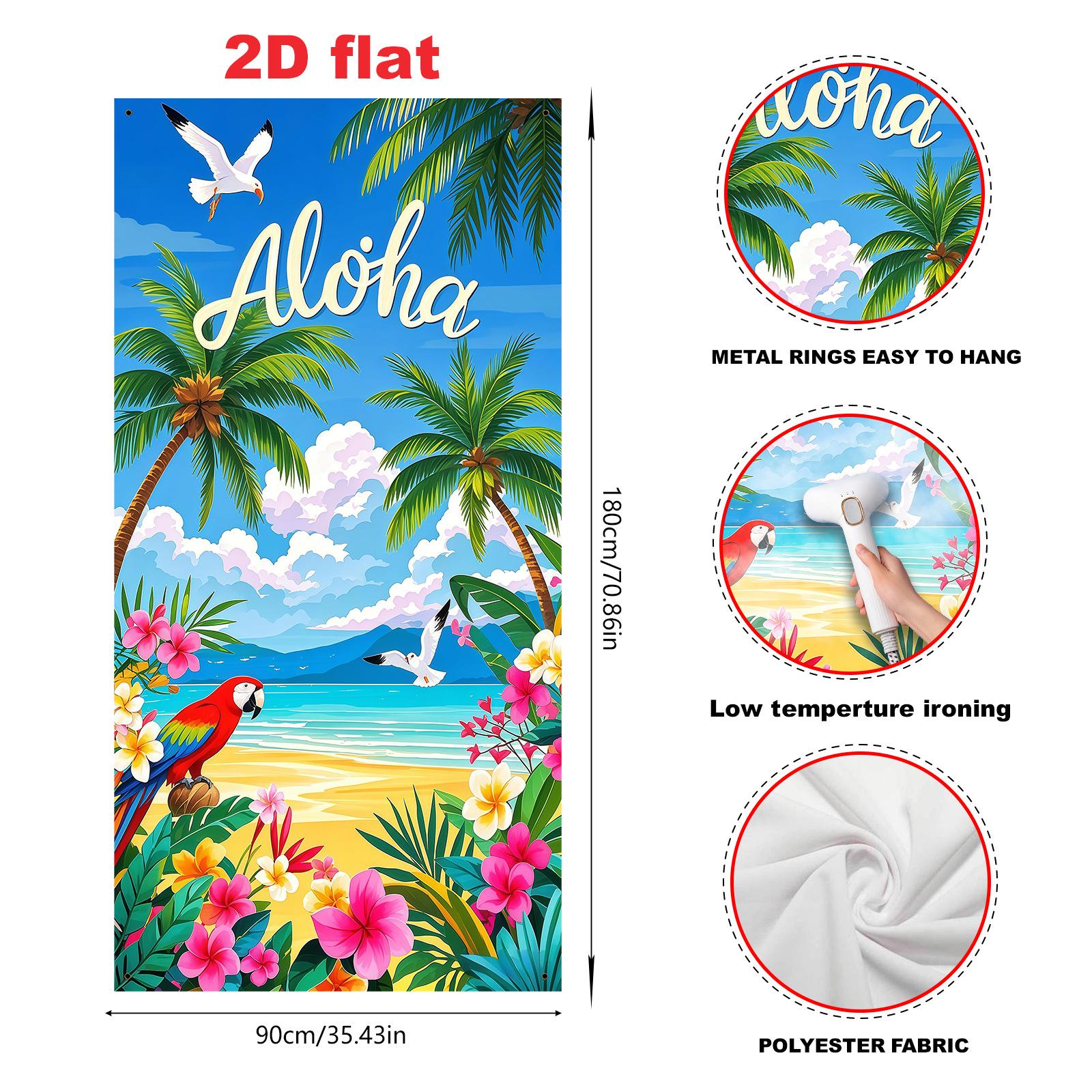 

New Summer Hawaiian Door Banner: Beach Party & Festival Photo Backdrop Decoration 90x180 cm