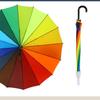 Yijie 16-Rib Rainbow Semi-Automatic Stick Umbrella