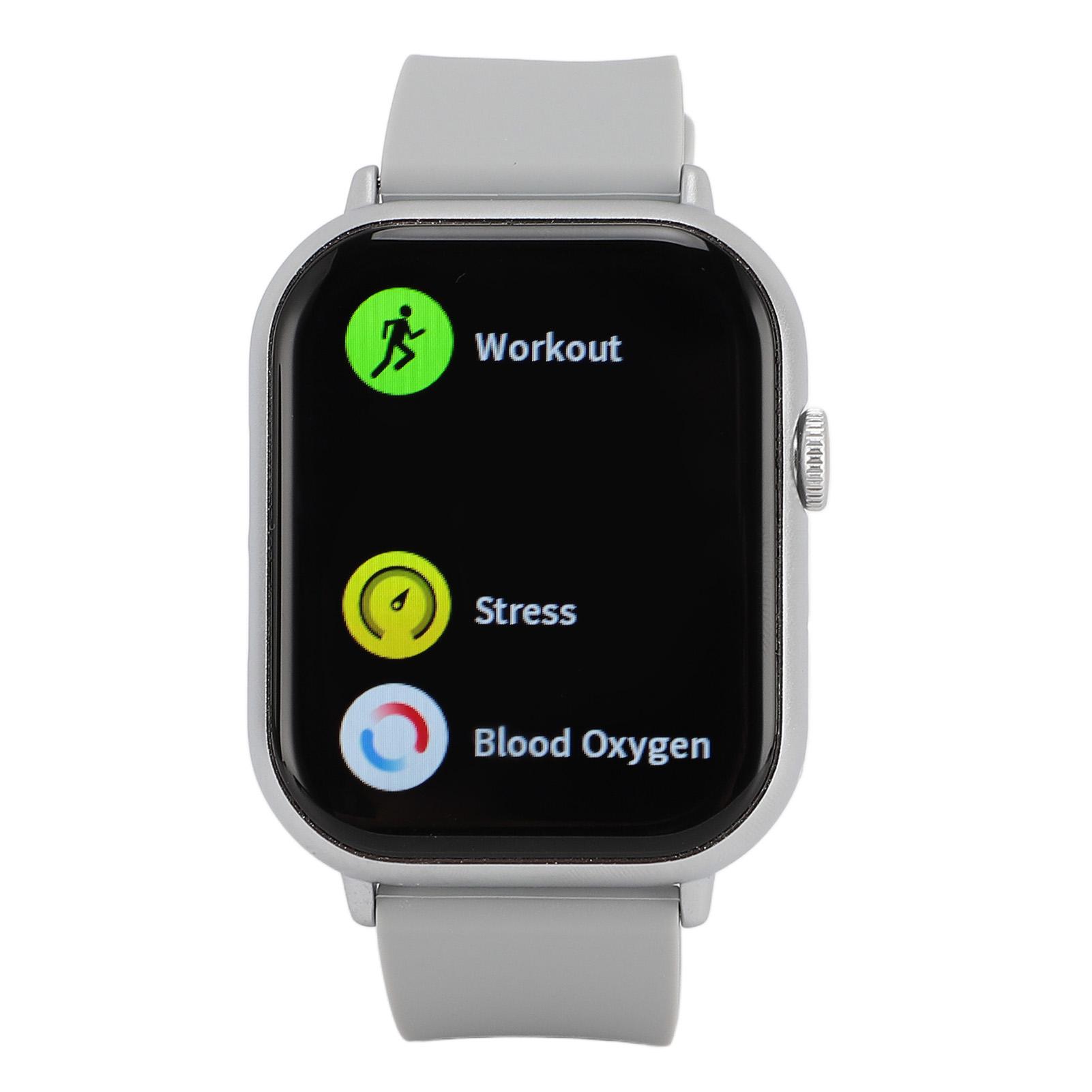 

Умные часы с экраном HD 2,01 дюйма, Bluetooth, вызовами, многофункциональным режимом спорта, долгим сроком службы батареи, функцией push-уведомлений серебряный