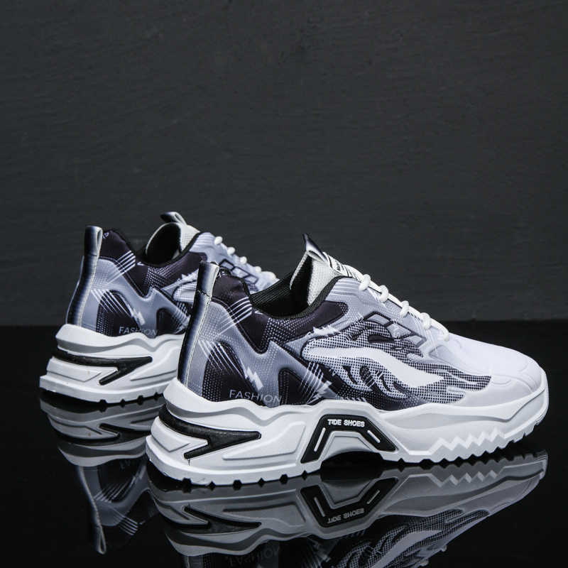 Fashion Two Tone High Tops Men's Sneakers Shoes Flats Golf Badminton Shoes Man Sports Everything Lofers Industrial Sewing